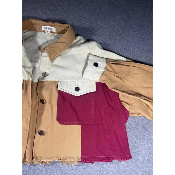 Fashion On Earth Color Block Woman’s Small styling jacket Fashion On Earth Coat - Picture 2 of 8